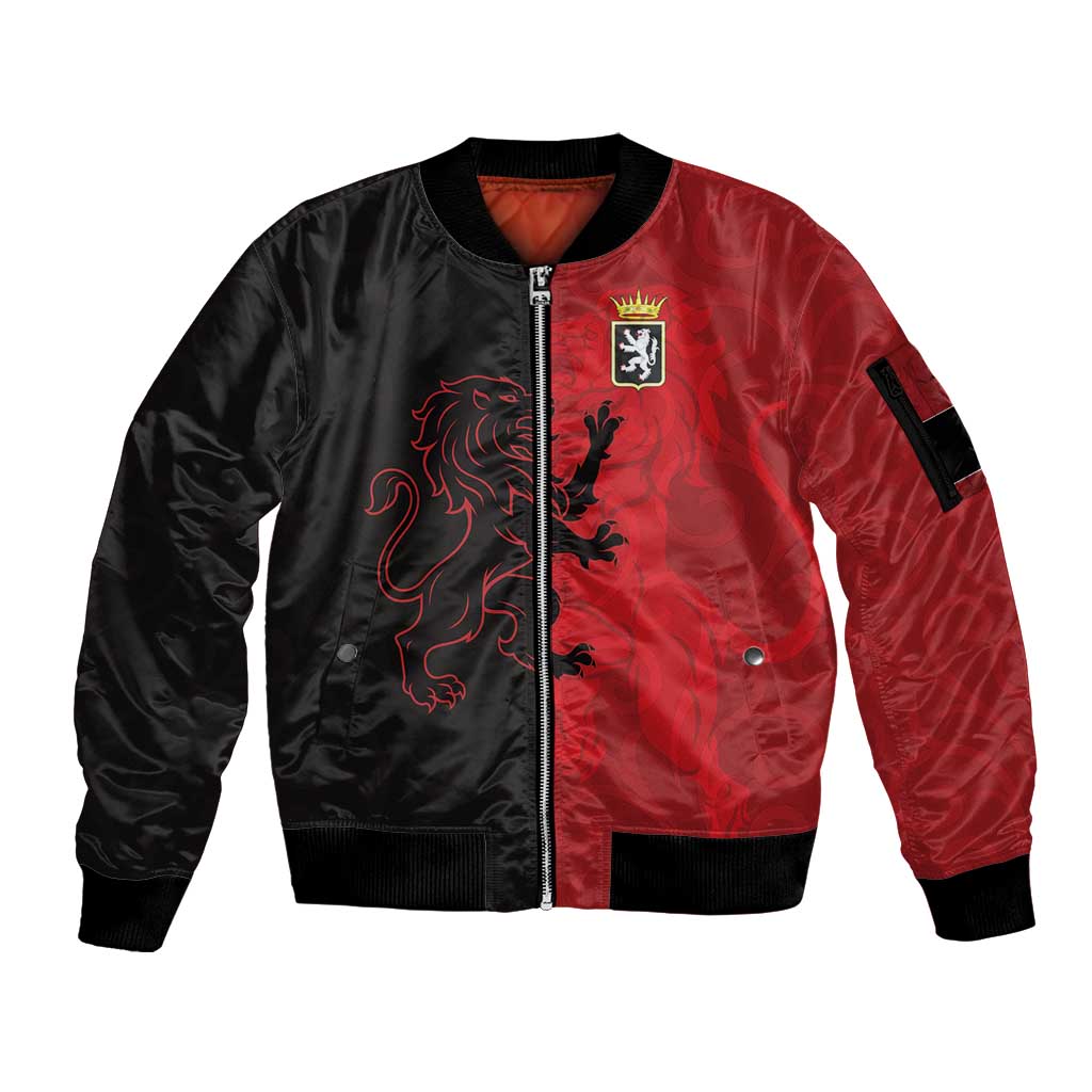 Italy Aosta Valley Sleeve Zip Bomber Jacket Emblem With Flag Style LT19