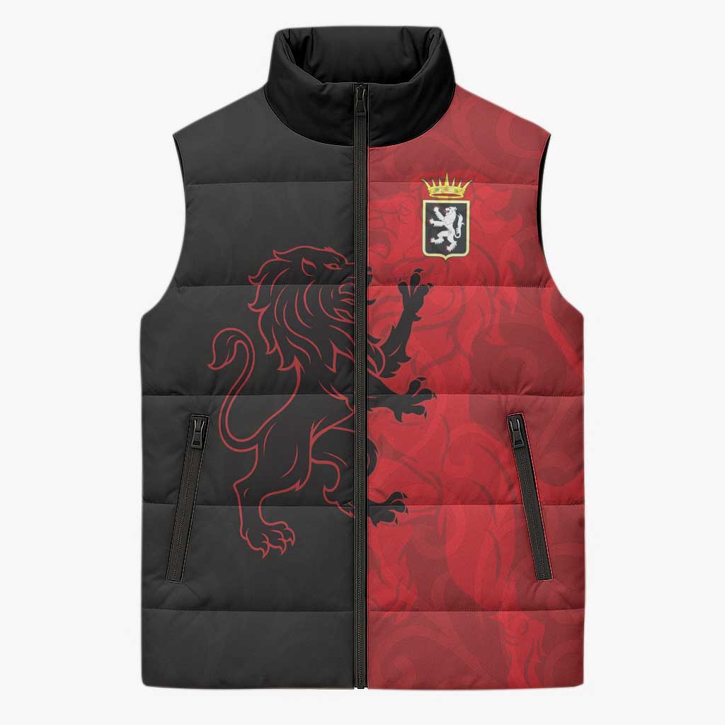 Italy Aosta Valley Sleeveless Puffer Jacket Emblem With Flag Style - Wonder Print Shop
