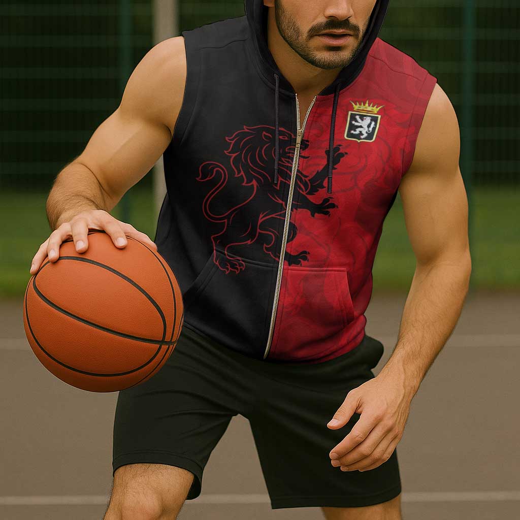 Italy Aosta Valley Sleeveless Zip Hoodie Emblem With Flag Style LT19