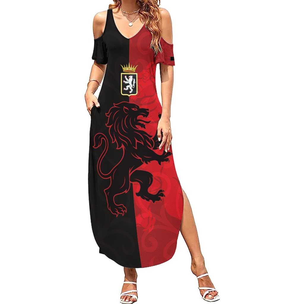 Italy Aosta Valley Summer Maxi Dress Emblem With Flag Style LT19