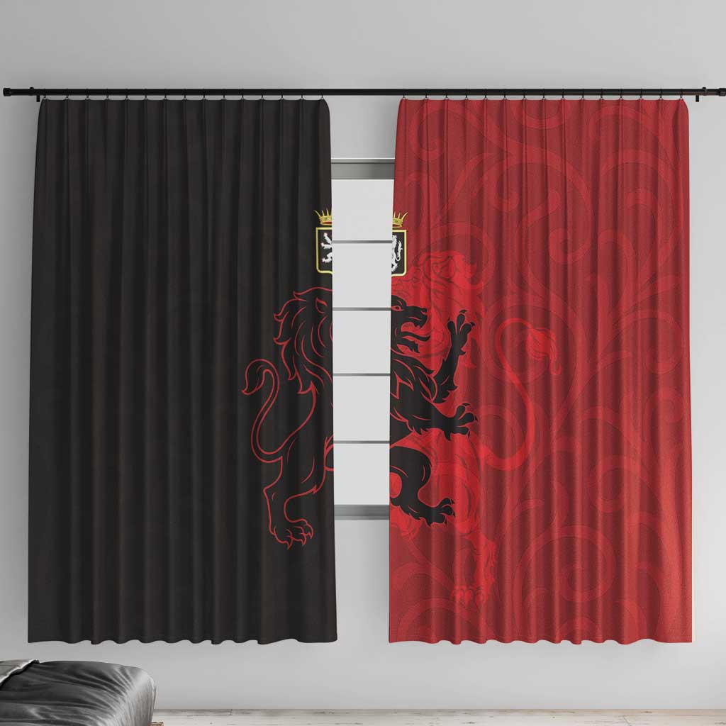 Italy Aosta Valley Window Curtain Emblem With Flag Style - Wonder Print Shop