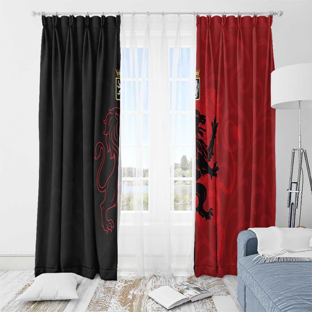 Italy Aosta Valley Window Curtain Emblem With Flag Style - Wonder Print Shop