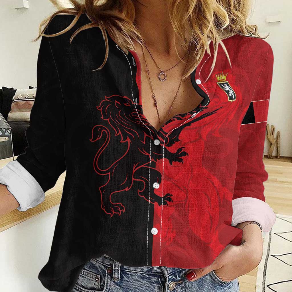 Italy Aosta Valley Women Casual Shirt Emblem With Flag Style LT19