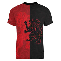 Italy Aosta Valley Women V-Neck T-Shirt Emblem With Flag Style LT19