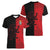 Italy Aosta Valley Women V-Neck T-Shirt Emblem With Flag Style LT19