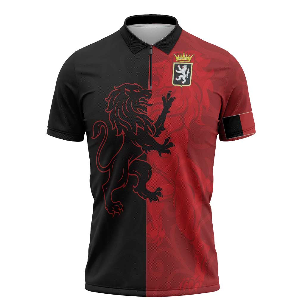 Italy Aosta Valley Zipper Polo Shirt Emblem With Flag Style LT19