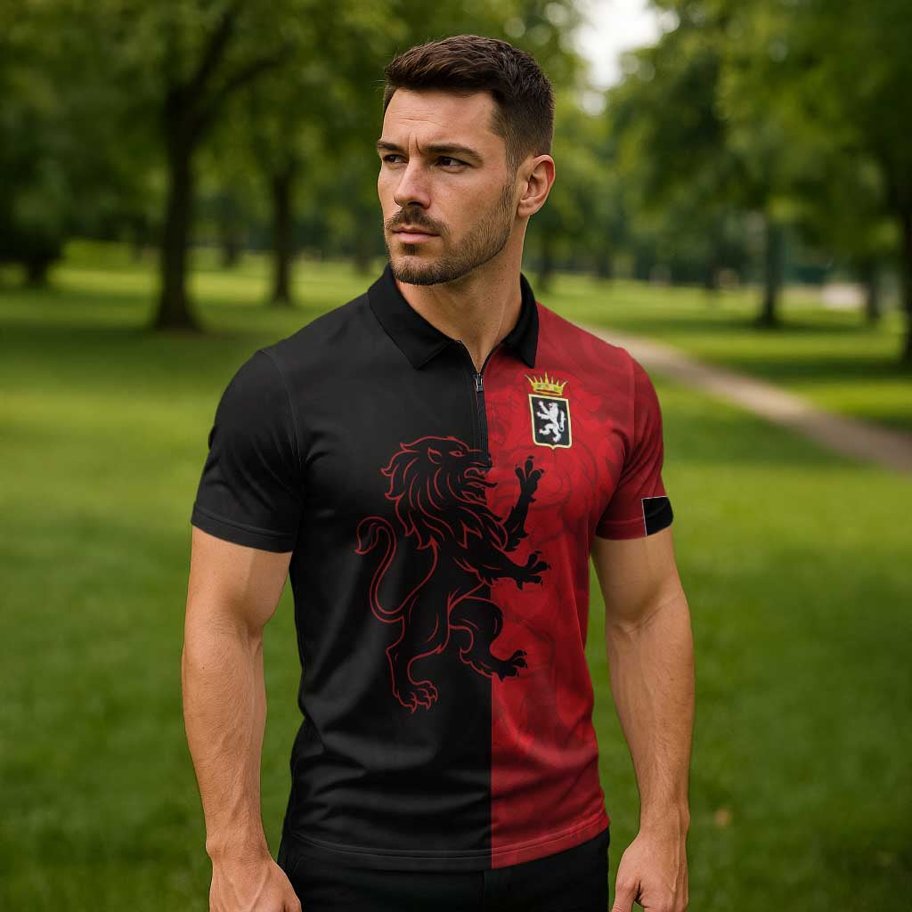 Italy Aosta Valley Zipper Polo Shirt Emblem With Flag Style LT19