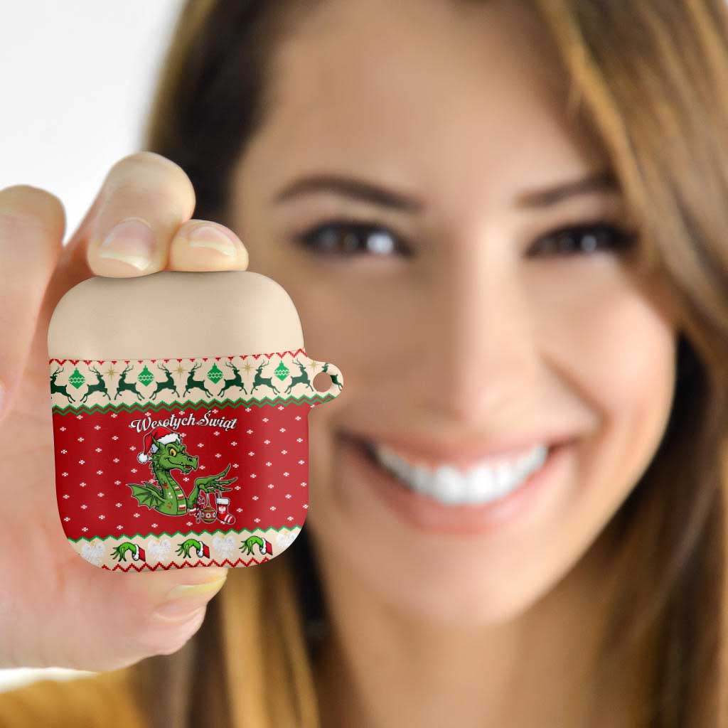 Poland Dinosaur Christmas AirPods Case Polish Smok Wawelski Wesołych Swiat - Wonder Print Shop
