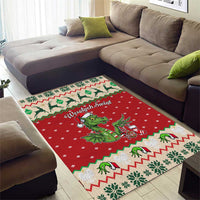 Poland Dinosaur Christmas Area Rug Polish Smok Wawelski Wesołych Swiat - Wonder Print Shop