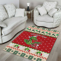 Poland Dinosaur Christmas Area Rug Polish Smok Wawelski Wesołych Swiat - Wonder Print Shop