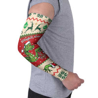Poland Dinosaur Christmas Arm Sleeves Polish Smok Wawelski Wesołych Swiat - Wonder Print Shop