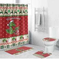 Poland Dinosaur Christmas Bathroom Set Polish Smok Wawelski Wesołych Swiat - Wonder Print Shop