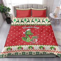 Poland Dinosaur Christmas Bedding Set Polish Smok Wawelski Wesołych Swiat - Wonder Print Shop