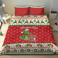 Poland Dinosaur Christmas Bedding Set Polish Smok Wawelski Wesołych Swiat - Wonder Print Shop