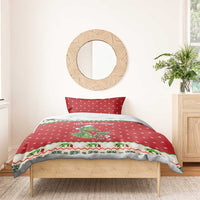 Poland Dinosaur Christmas Bedding Set Polish Smok Wawelski Wesołych Swiat - Wonder Print Shop