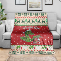 Poland Dinosaur Christmas Blanket Polish Smok Wawelski Wesołych Swiat - Wonder Print Shop
