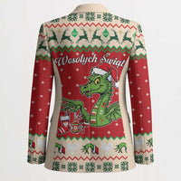 Poland Dinosaur Christmas Blazer Polish Smok Wawelski Wesołych Swiat - Wonder Print Shop
