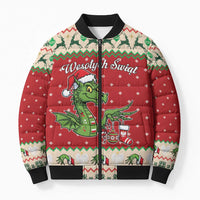 Poland Dinosaur Christmas Bomber Puffer Jacket Polish Smok Wawelski Wesołych Swiat - Wonder Print Shop