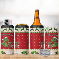 Poland Dinosaur Christmas 4 in 1 Can Cooler Tumbler Polish Smok Wawelski Wesołych Swiat - Wonder Print Shop