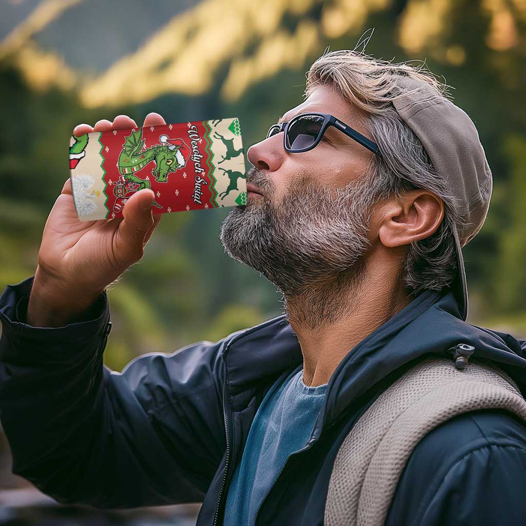 Poland Dinosaur Christmas 4 in 1 Can Cooler Tumbler Polish Smok Wawelski Wesołych Swiat - Wonder Print Shop