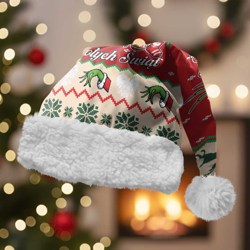 Poland Dinosaur Christmas Santa Hat Polish Smok Wawelski Wesołych Swiat - Wonder Print Shop