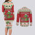 Poland Dinosaur Christmas Couples Matching Long Sleeve Bodycon Dress and Long Sleeve Button Shirt Polish Smok Wawelski Wesołych Swiat - Wonder Print Shop