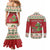 Poland Dinosaur Christmas Couples Matching Mermaid Dress and Long Sleeve Button Shirt Polish Smok Wawelski Wesołych Swiat - Wonder Print Shop