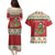 Poland Dinosaur Christmas Couples Matching Puletasi and Hawaiian Shirt Polish Smok Wawelski Wesołych Swiat - Wonder Print Shop