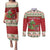 Poland Dinosaur Christmas Couples Matching Puletasi and Long Sleeve Button Shirt Polish Smok Wawelski Wesołych Swiat - Wonder Print Shop