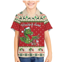 Poland Dinosaur Christmas Family Matching Mermaid Dress and Hawaiian Shirt Polish Smok Wawelski Wesołych Swiat - Wonder Print Shop