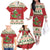 Poland Dinosaur Christmas Family Matching Off The Shoulder Long Sleeve Dress and Hawaiian Shirt Polish Smok Wawelski Wesołych Swiat - Wonder Print Shop