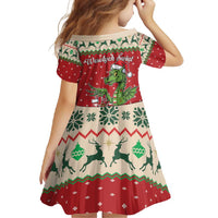 Poland Dinosaur Christmas Family Matching Off Shoulder Maxi Dress and Hawaiian Shirt Polish Smok Wawelski Wesołych Swiat - Wonder Print Shop