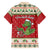 Poland Dinosaur Christmas Family Matching Off Shoulder Short Dress and Hawaiian Shirt Polish Smok Wawelski Wesołych Swiat - Wonder Print Shop