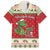 Poland Dinosaur Christmas Family Matching Short Sleeve Bodycon Dress and Hawaiian Shirt Polish Smok Wawelski Wesołych Swiat - Wonder Print Shop