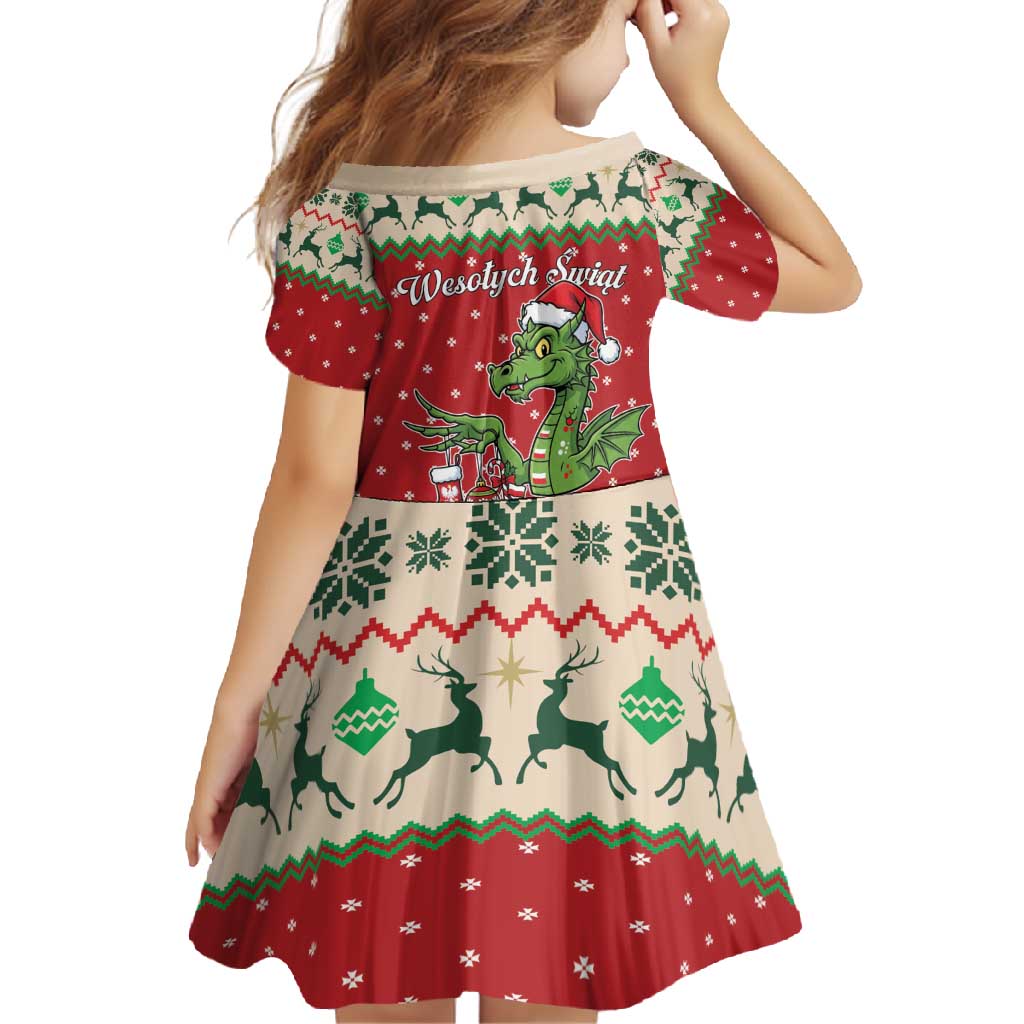 Poland Dinosaur Christmas Family Matching Summer Maxi Dress and Hawaiian Shirt Polish Smok Wawelski Wesołych Swiat - Wonder Print Shop