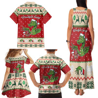 Poland Dinosaur Christmas Family Matching Tank Maxi Dress and Hawaiian Shirt Polish Smok Wawelski Wesołych Swiat - Wonder Print Shop