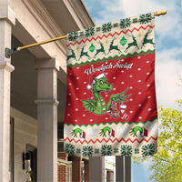 Poland Dinosaur Christmas Garden Flag Polish Smok Wawelski Wesołych Swiat - Wonder Print Shop