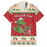 Poland Dinosaur Christmas Hawaiian Shirt Polish Smok Wawelski Wesołych Swiat - Wonder Print Shop