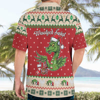 Poland Dinosaur Christmas Hawaiian Shirt Polish Smok Wawelski Wesołych Swiat - Wonder Print Shop