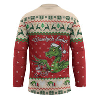 Poland Dinosaur Christmas Hockey Jersey Polish Smok Wawelski Wesołych Swiat - Wonder Print Shop