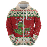 Poland Dinosaur Christmas Hoodie Polish Smok Wawelski Wesołych Swiat - Wonder Print Shop