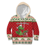 Poland Dinosaur Christmas Kid Hoodie Polish Smok Wawelski Wesołych Swiat - Wonder Print Shop