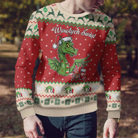 Poland Dinosaur Christmas Ugly Christmas Sweater Polish Smok Wawelski Wesołych Swiat - Wonder Print Shop