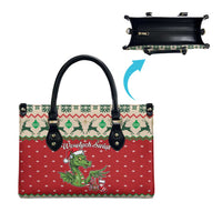 Poland Dinosaur Christmas Leather Bag Polish Smok Wawelski Wesołych Swiat - Wonder Print Shop