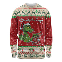 Poland Dinosaur Christmas Long Sleeve Shirt Polish Smok Wawelski Wesołych Swiat - Wonder Print Shop