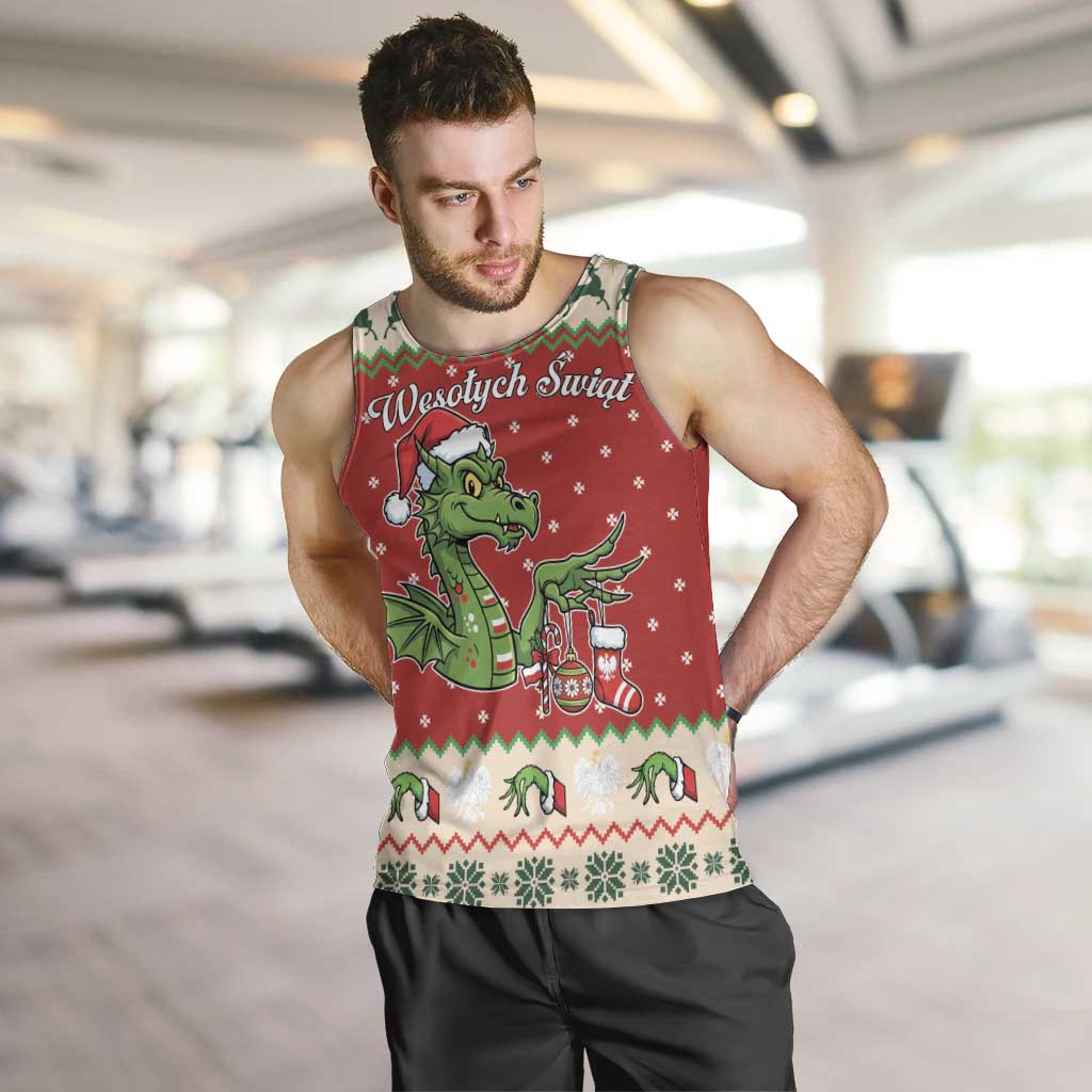 Poland Dinosaur Christmas Men Tank Top Polish Smok Wawelski Wesołych Swiat - Wonder Print Shop