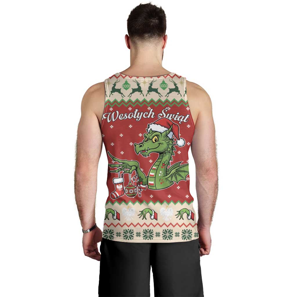 Poland Dinosaur Christmas Men Tank Top Polish Smok Wawelski Wesołych Swiat - Wonder Print Shop