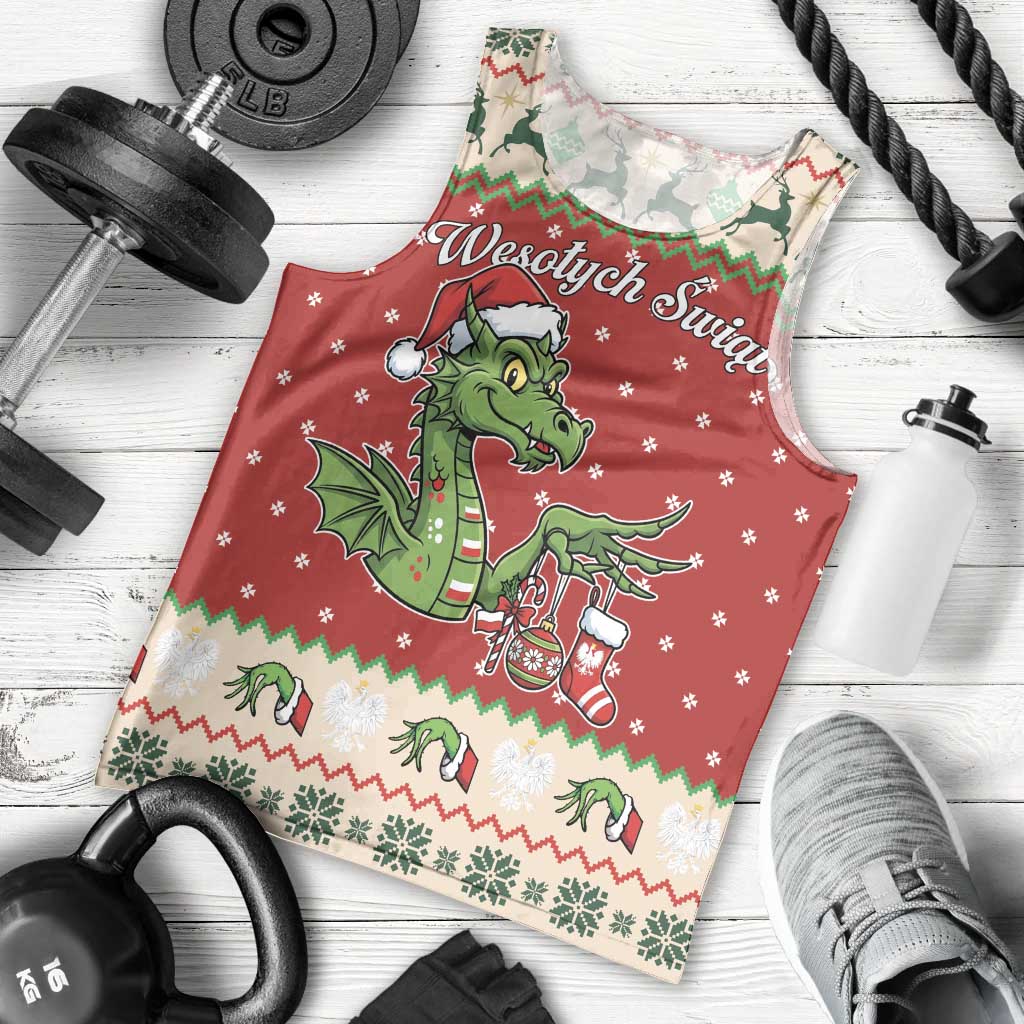 Poland Dinosaur Christmas Men Tank Top Polish Smok Wawelski Wesołych Swiat - Wonder Print Shop