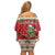 Poland Dinosaur Christmas Off Shoulder Short Dress Polish Smok Wawelski Wesołych Swiat - Wonder Print Shop