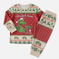 Poland Dinosaur Christmas Pajama Set Polish Smok Wawelski Wesołych Swiat - Wonder Print Shop